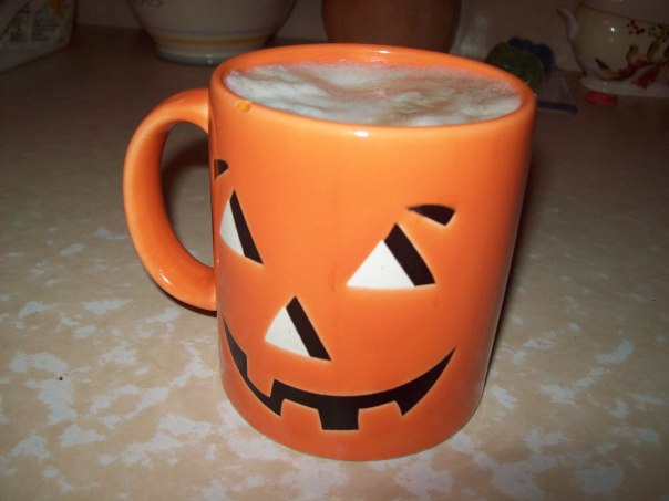 Also if you serve it in a pumpkin mug it tastes even MORE like pumpkin pie lattes.*